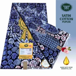 Vlisco Holland Cotton Wax Oct 25 Design – Airforce Blue