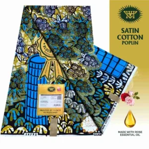 Vlisco Holland Cotton Wax Oct 25 Design – Golden Blue