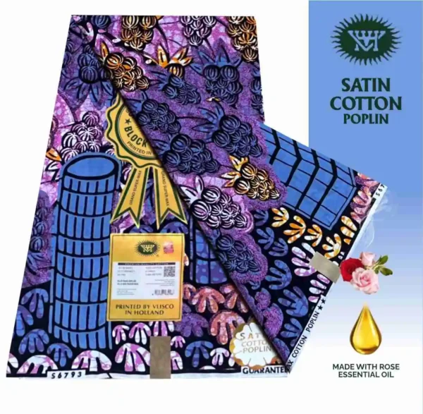 Vlisco Holland Cotton Wax Oct 25 Design – Pink + Blue