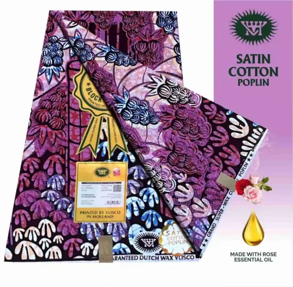 Vlisco Holland Cotton Wax Oct 25 Design – Plum