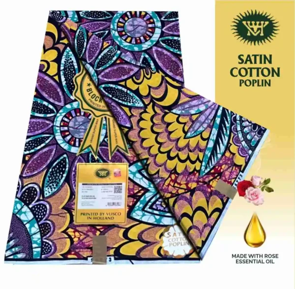 Vlisco Holland Cotton Wax Oct 25 Design – Gold & Pink